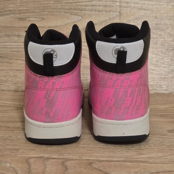 Barbie Mattel High Top Sneakers Pink Youth Shoes Size 3 Lace Up High-Top - Picture 4 of 10